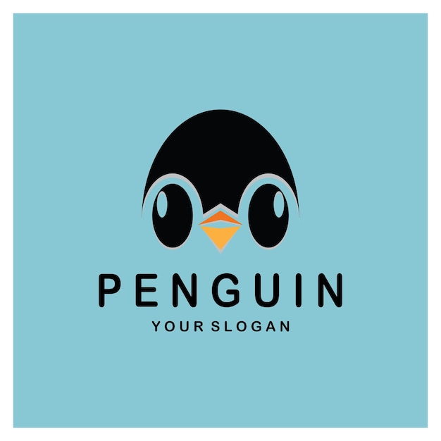 Ilustración de plantilla de diseño de logotipo de pingüino simple