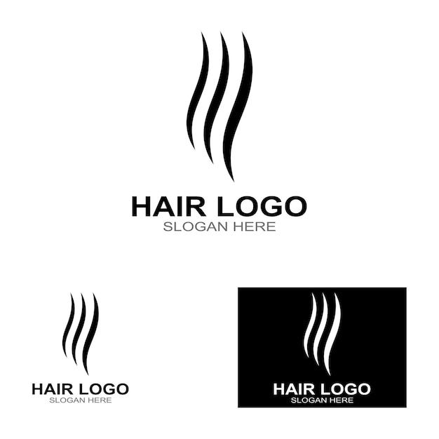 Ilustración de plantilla de diseño de vector de icono de corte de pelo de estilo