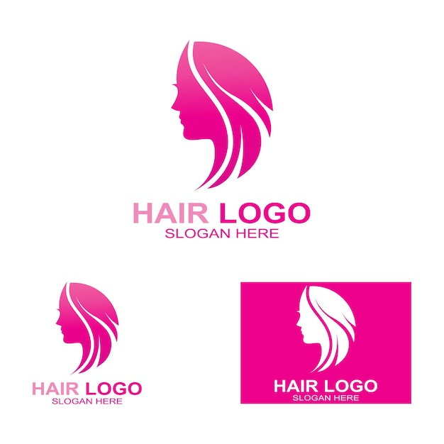Ilustración de plantilla de diseño de vector de icono de corte de pelo de estilo
