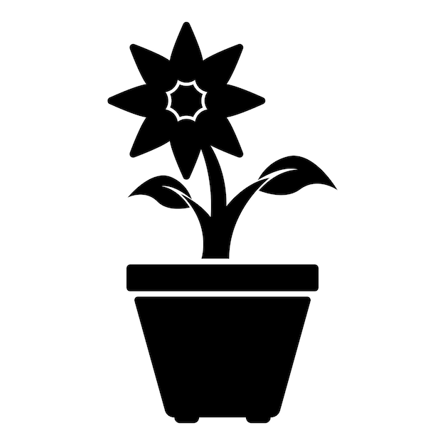ilustración de la plantilla de diseño vectorial del logotipo del icono del florero