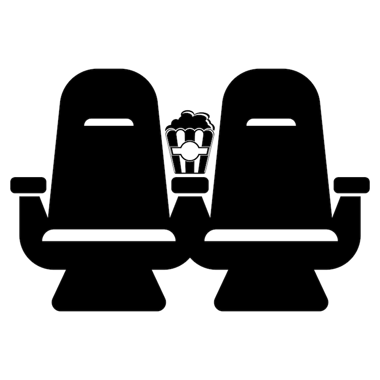 Vector ilustración de la plantilla de diseño vectorial del símbolo del icono del logotipo del asiento del cine
