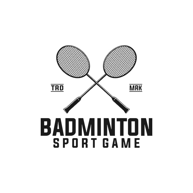 Ilustración de plantilla gráfica de vector de bádminton de torneo deportivo en estilo retro