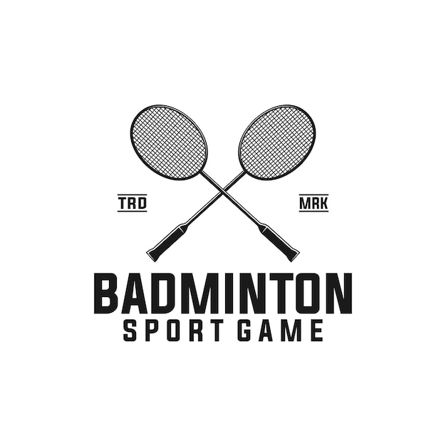 Ilustración de plantilla gráfica de vector de bádminton de torneo deportivo en estilo retro