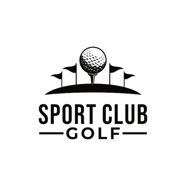 Vector ilustración de una plantilla gráfica vectorial de golf para un club deportivo