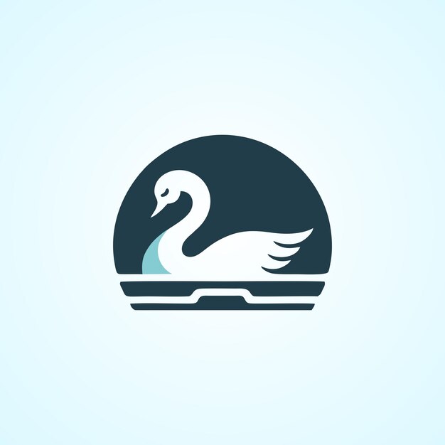Ilustración de la plantilla del icono del diseño del logotipo del cisne