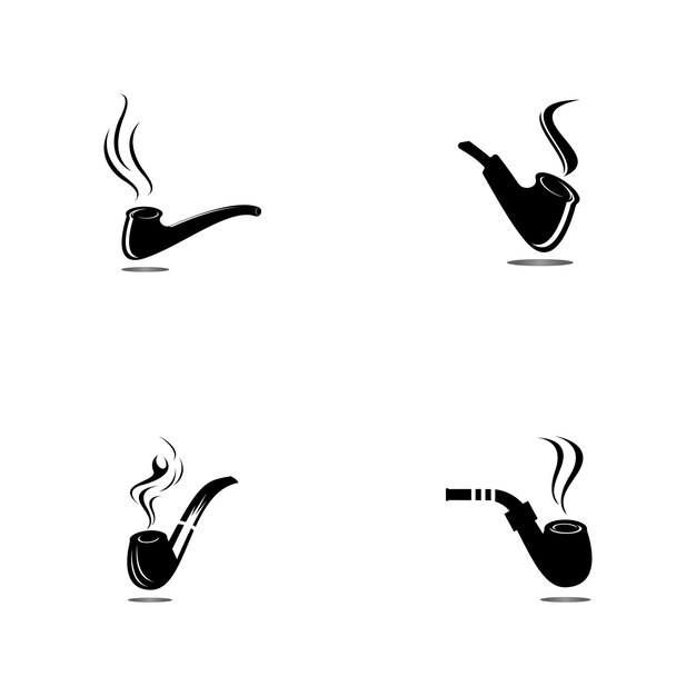 Ilustración de la plantilla del icono de humo de la pipa y el vector del símbolo