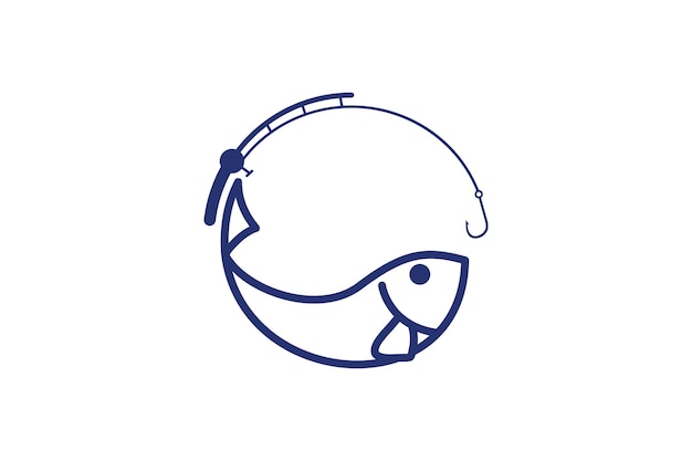 Ilustración de plantilla de icono de logotipo de pesca