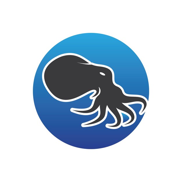 Ilustración de plantilla de icono de pulpo y vector de símbolos