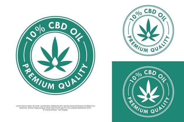 Ilustración de la plantilla del logotipo del aceite de CBD