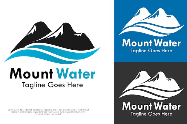 Ilustración de plantilla de logotipo de agua de montaña