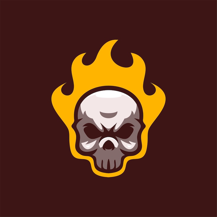 Vector ilustración de plantilla de logotipo de cabeza de cráneo. esport logo juegos vector premium