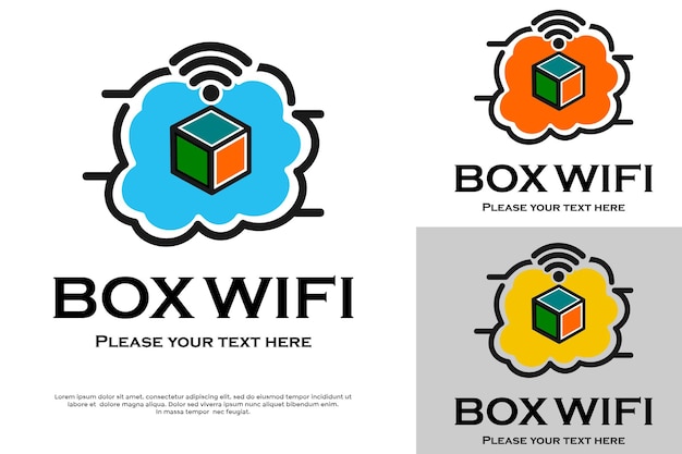Ilustración de la plantilla del logotipo de la caja wifi