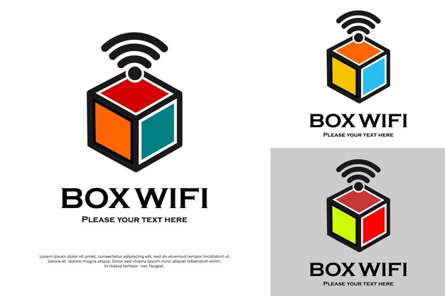 Ilustración de la plantilla del logotipo de la caja wifi