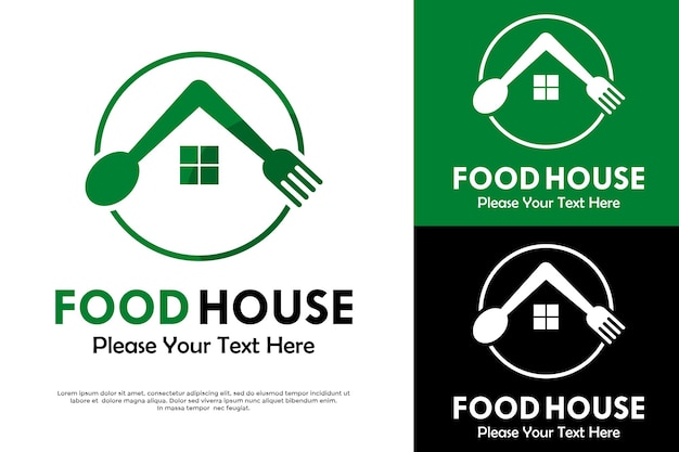 Ilustración de la plantilla del logotipo de la casa de alimentos