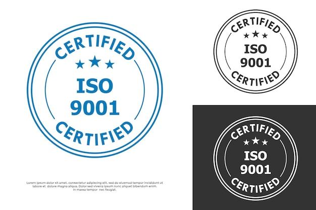Ilustración de la plantilla del logotipo certificado ISO 9001