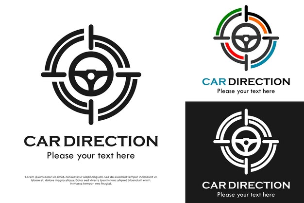 Ilustración de la plantilla del logotipo de dirección del automóvil