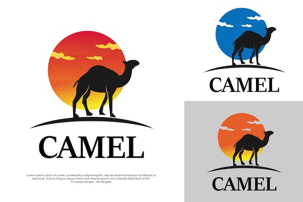 Ilustración de la plantilla del logotipo del diseño de camello
