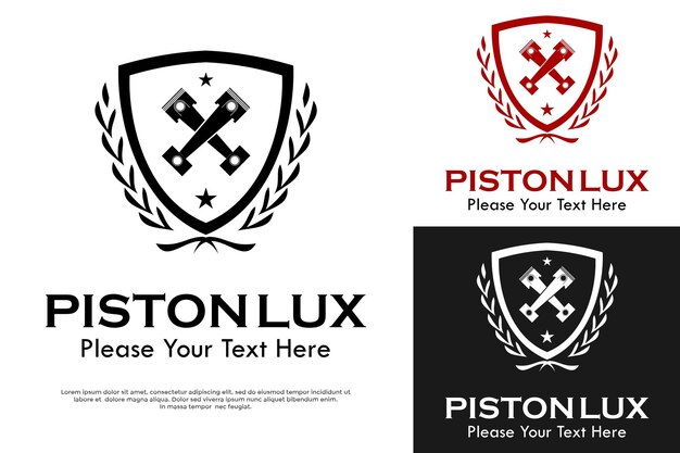 Ilustración de la plantilla del logotipo de diseño Piston lux