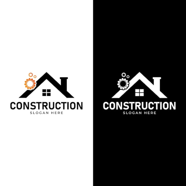 ilustración de plantilla de logotipo de empresa de construcción dibujada a mano