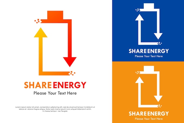 Vector ilustración de la plantilla del logotipo de la energía compartida