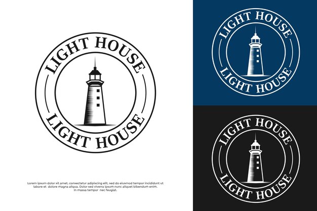 Ilustración de la plantilla del logotipo del faro