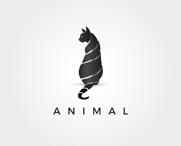 Ilustración de plantilla de logotipo de gato mínimo