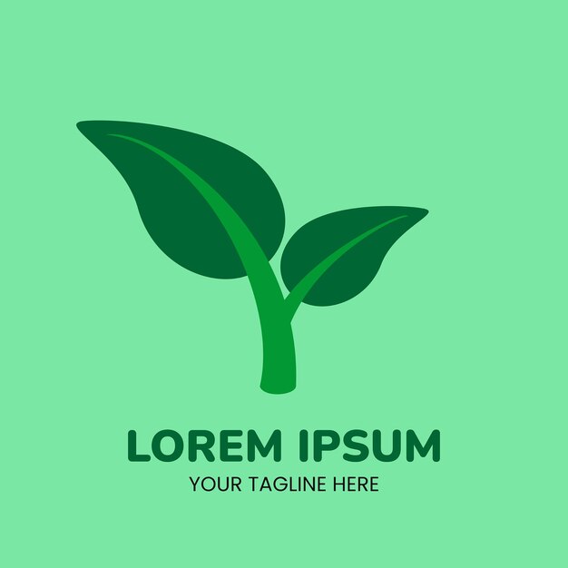 Ilustración de la plantilla del logotipo de las hojas de té