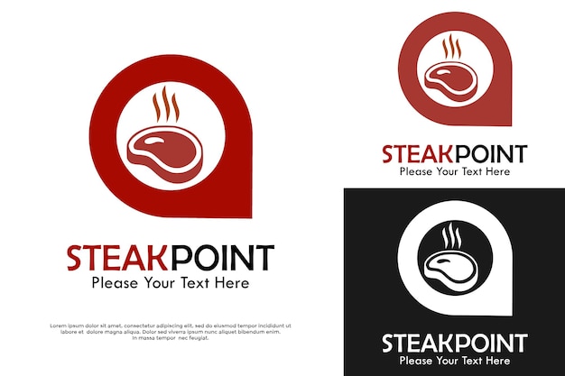 Ilustración de la plantilla del logotipo del icono de Steak Point