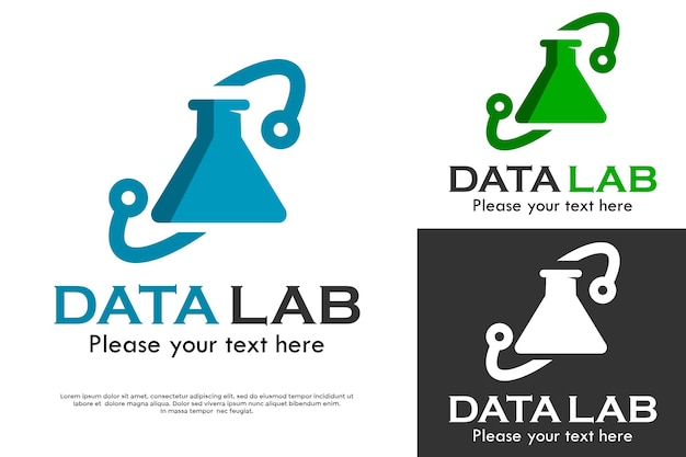Ilustración de la plantilla del logotipo del laboratorio de datos