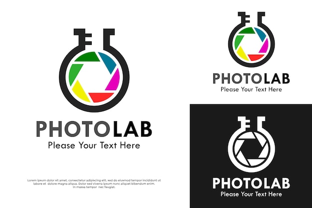 Ilustración de la plantilla del logotipo del laboratorio fotográfico