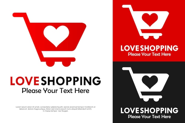 Ilustración de la plantilla del logotipo de Love Shopping