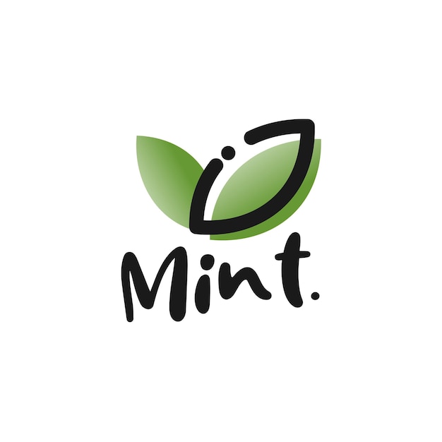 Ilustración de plantilla de logotipo de menta de hoja