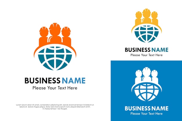 Ilustración de la plantilla del logotipo del mundo del trabajador