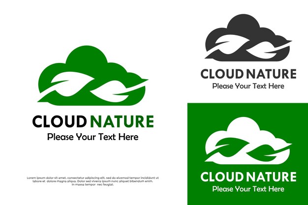 Ilustración de la plantilla del logotipo de la naturaleza de las nubes