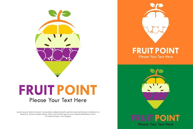 Ilustración de plantilla de logotipo de punto de fruta adecuada para su negocio