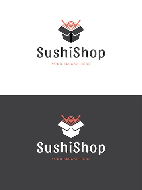 Ilustración de plantilla de logotipo de restaurante de sushi