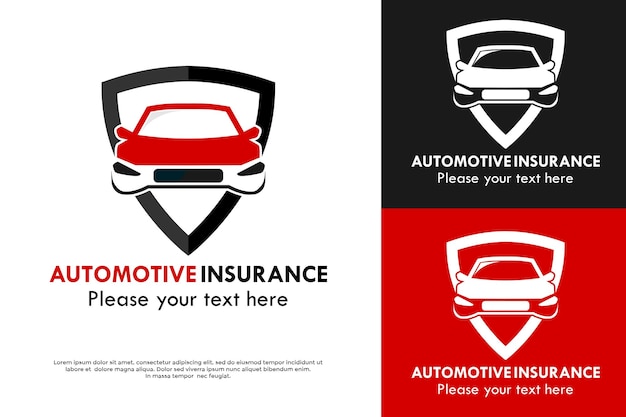Ilustración de la plantilla del logotipo del seguro de automóviles