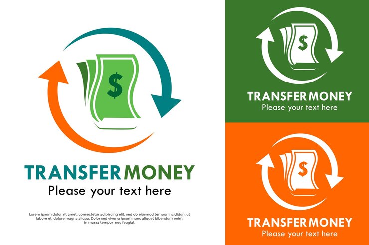 Vector ilustración de la plantilla del logotipo de transferencia de dinero