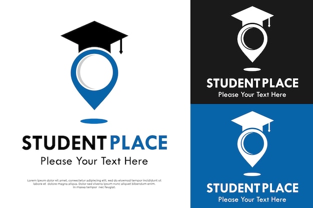 Ilustración de plantilla de logotipo de ubicación de estudiante