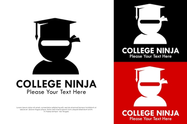 Ilustración de la plantilla del logotipo de la universidad Ninja