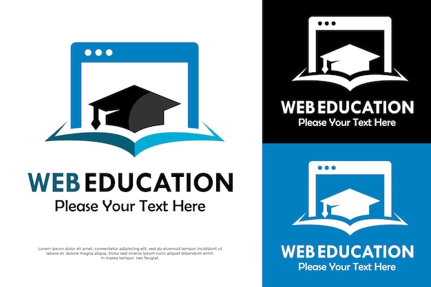 Ilustración de la plantilla del logotipo de la web de educación