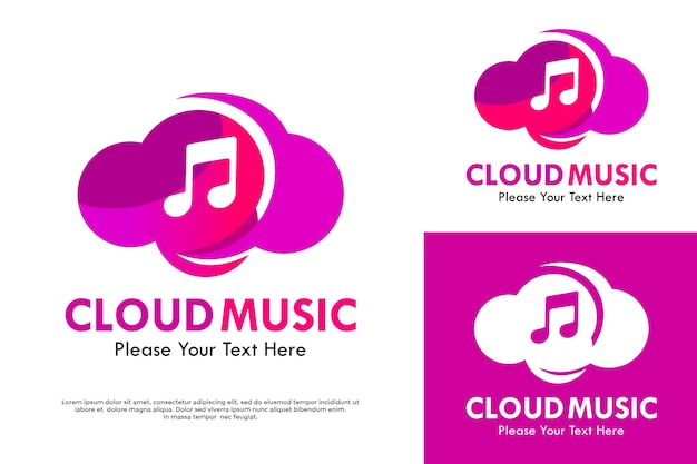 Ilustración de la plantilla de la nube con el logotipo de la música