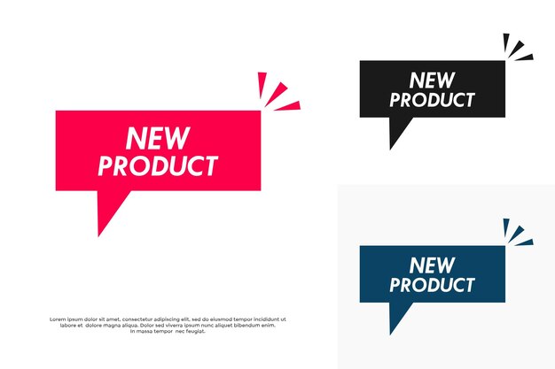 Ilustración de la plantilla del nuevo logotipo del producto
