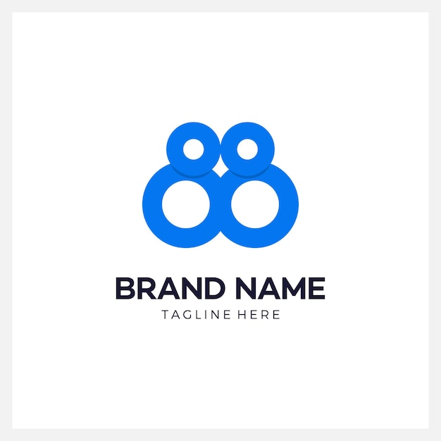 Ilustración de plantilla de número 88 de diseño de logotipo creativo