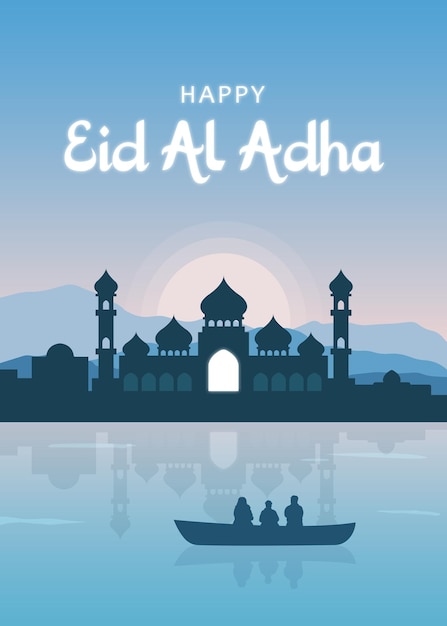 Ilustración de plantilla de redes sociales de Eid Al Adha Mubarak