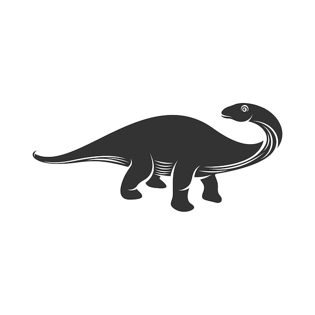 Ilustración de plantilla de símbolo de icono de vector de diseño de logotipo de brontosaurio