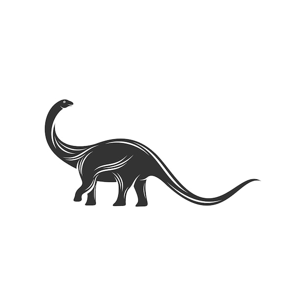 Ilustración de plantilla de símbolo de icono de vector de diseño de logotipo de brontosaurio