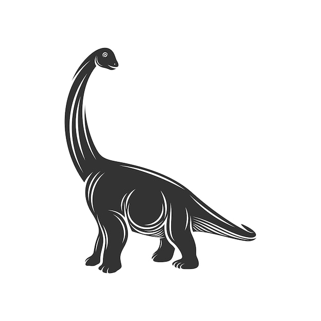 Ilustración de plantilla de símbolo de icono de vector de diseño de logotipo de brontosaurio
