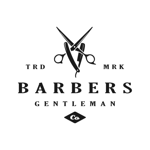 Ilustración de plantilla de stock vectorial del logotipo vintage de la barbería