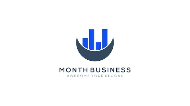 Ilustración de plantilla de vector de diseño de logotipo de empresa de mes de luna